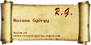 Rozsos György névjegykártya